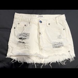 One teaspoon white denim skirt